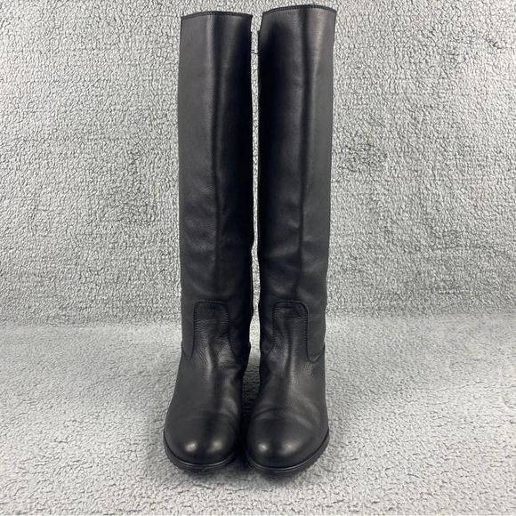 Stuart Weitzman Boots Knee High Leather V Cutout Riding Shoe Pull On Womens 6.5 - Picture 4 of 16